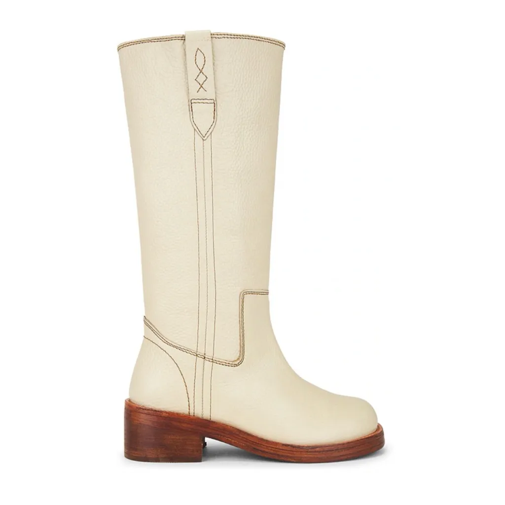 Free people Blaze Parchment Leather
Block Heel Knee Boots SZ 6 NEW - Image 3