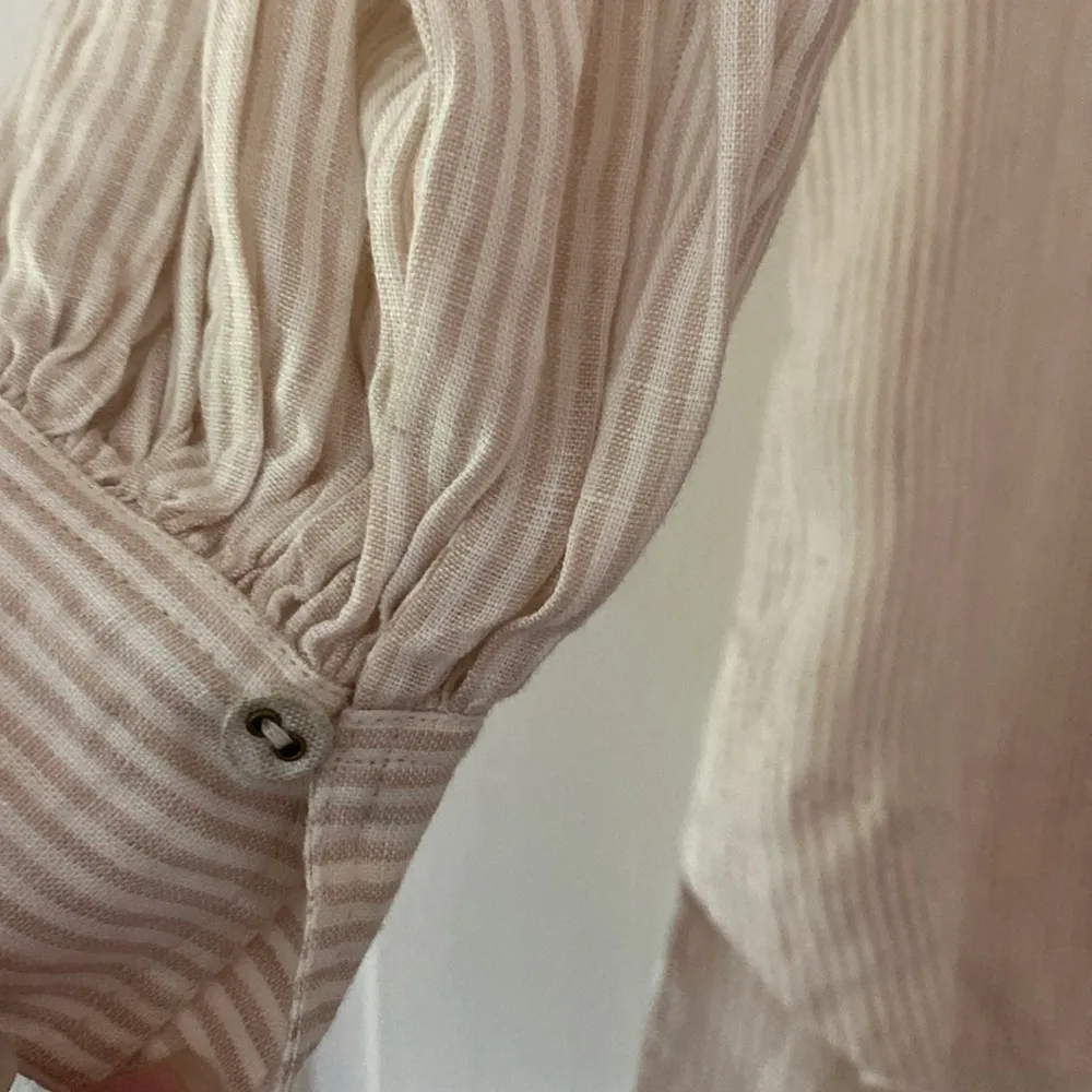 Ulla Johnson Dania Striped Linen Mock Neck Short‎ Mini Tunic Dress Size 2 XS - Image 7