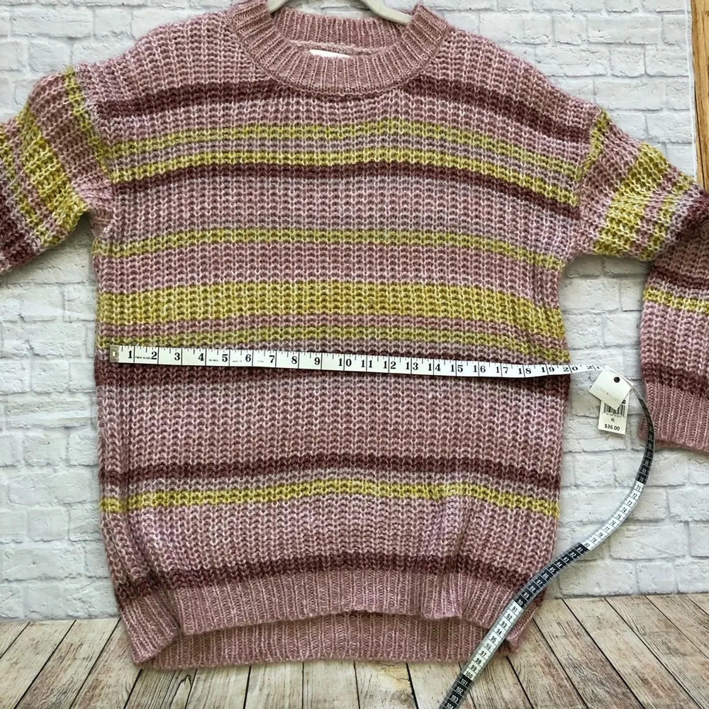 NWT Ultra Flirt Pink striped sweater XL - Image 4