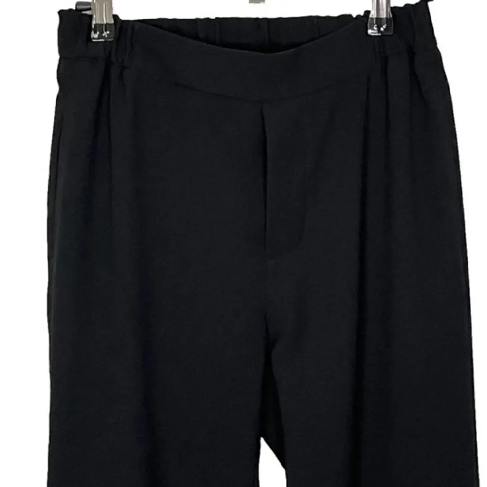 Nili Lotan Cropped Slouchy Pants Black Women’s Size 0 Elastic Waist Pleated - Image 3