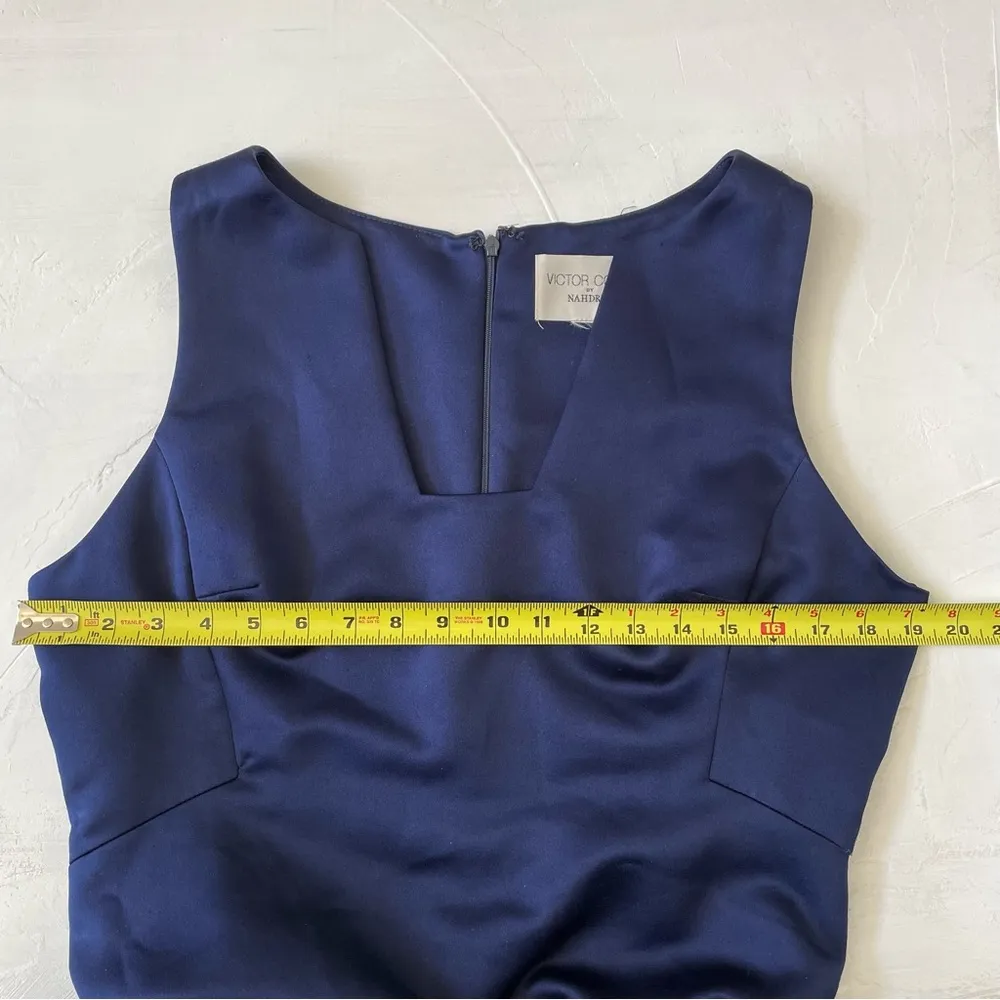 Vintage  Navy Blue Ballgown Dress Iridescent Fit n Flare Size XL - Image 7