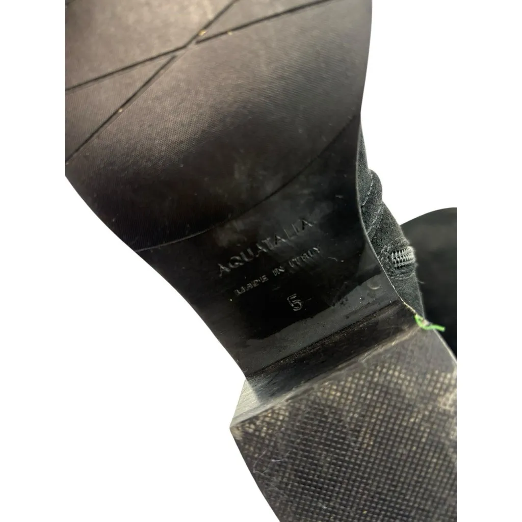 *Aquatalia Jordan Black Suede Boot Womens Size 5 Quiet Luxury Old Money Italy - Image 16