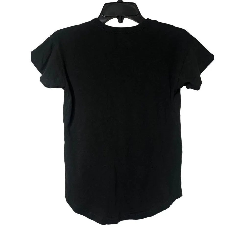 Madewell Whisper Cotton Rib-Crewneck Tee in True Black XXSmall Womens as-is - Image 5