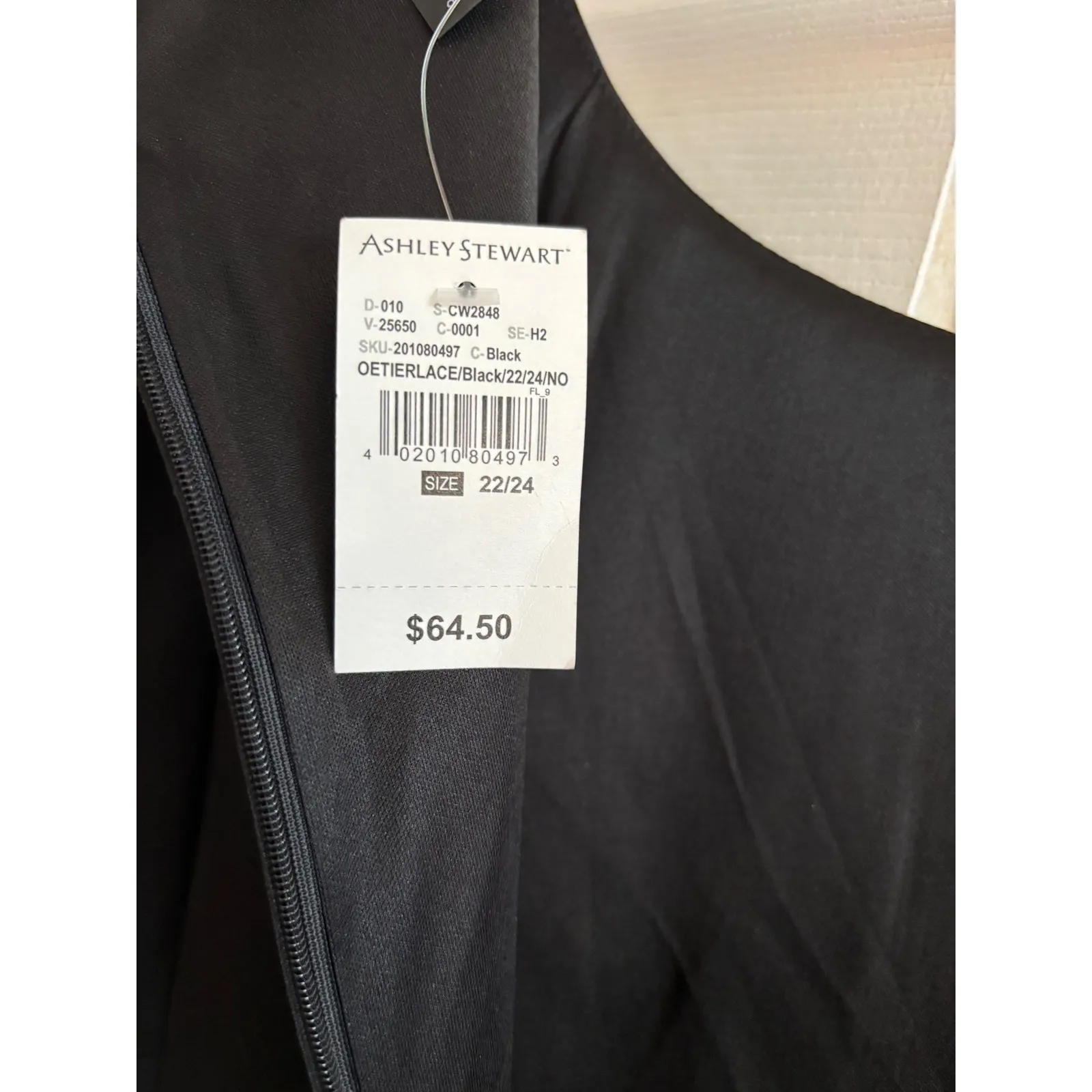 Ashley Stewart Black A-Line Dress with Lace Hem NWT Size 22/24 - Image 4