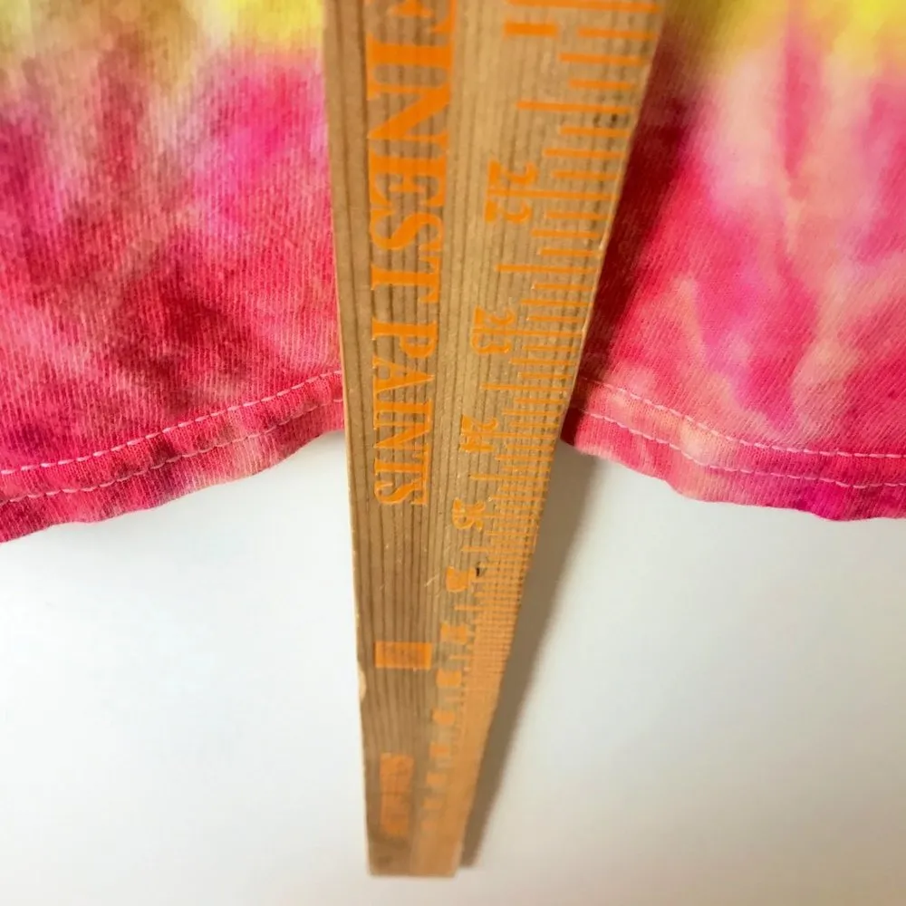 Tie Dye T Shirt Top Festival Short Sleeve Cotton Hippie Trendy Logo Womens S/M - Image 6
