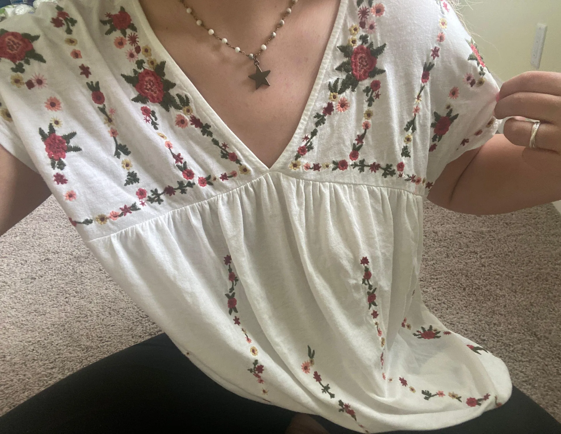 Lucky Brand White Embroidered Blouse - Image 3