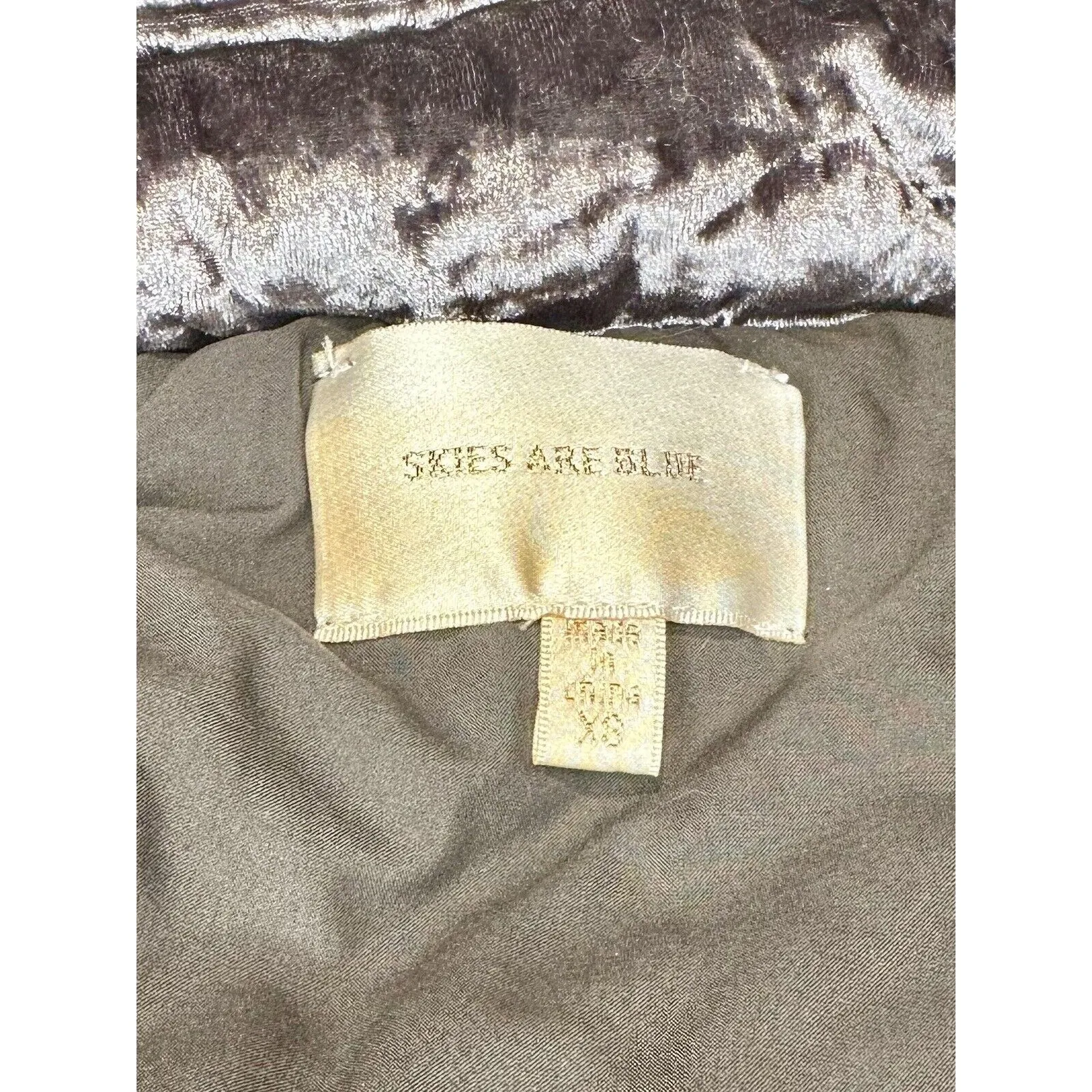 Skies Are Blue Crushed Velvet Puffer Vest Women’s Size XS EUC!!! - Image 3