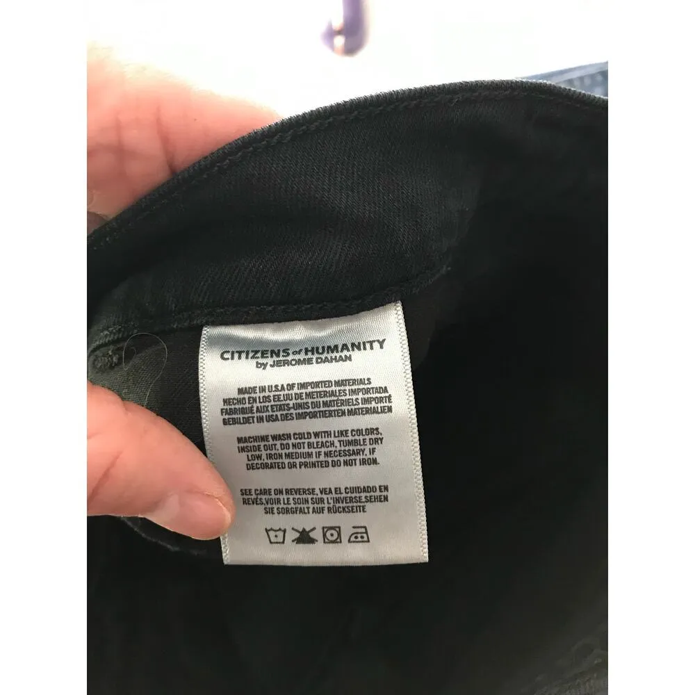 Citizens of Humanity Black Drew Flounce High Rise Frayed Hem Jeans Size 25 - Image 10