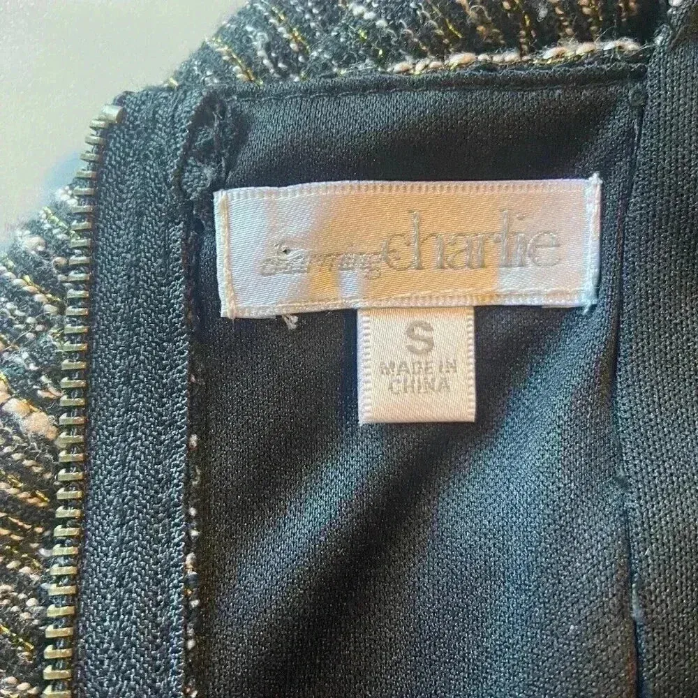 CHARMING CHARLIE WOMENS SHORT DRESS SIZE S‎ BLACK GOLD BROWN PARTY COCKTAIL - Image 9