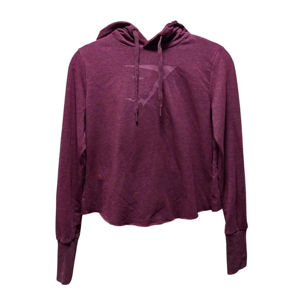 Gymshark Cross Back Hooded Cropped Sweatshirt Size XS Deep Plum - Image 3