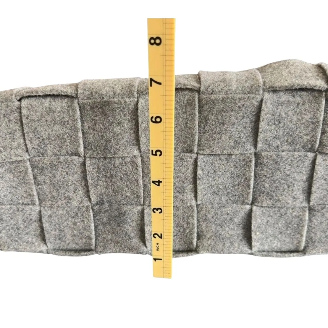 Alma Tonutti Gray Zipper Woven Felt Tote Hand Bag - Image 11