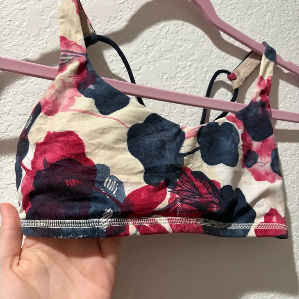 lululemon athletica Floral Sports Bra - Red, Black, Cream - Image 2