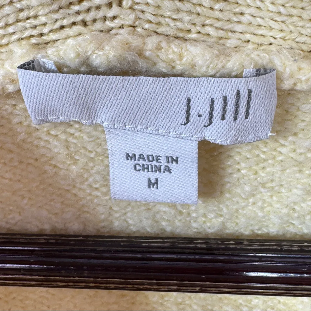 J.Jill Cowl Neck Relaxed Fit Pullover Sweater Butter Yellow Size Medium - Image 9