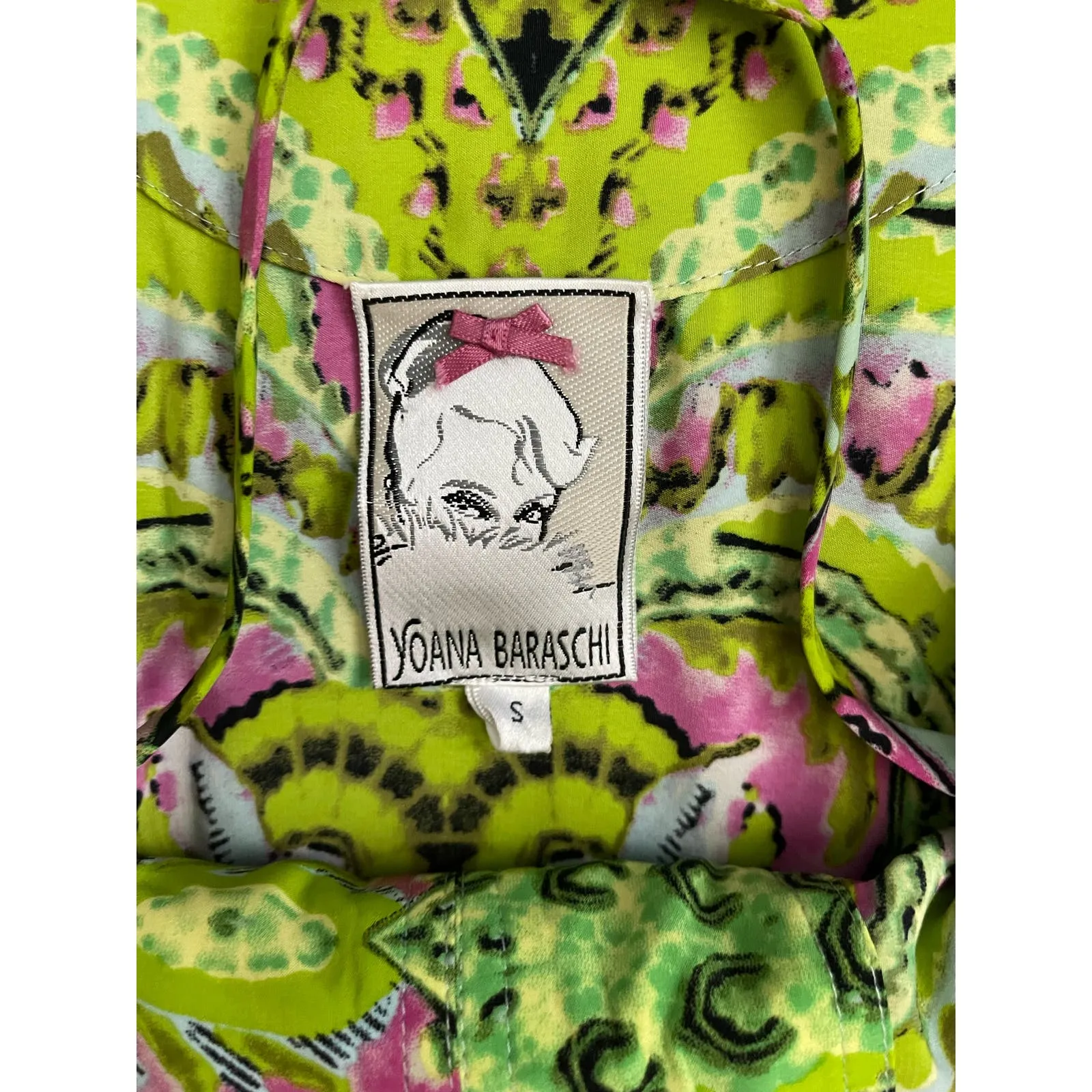 Yoana Baraschi Midi Green/Purple Silky‎ Midi Dress with Pockets Size Small - Image 6