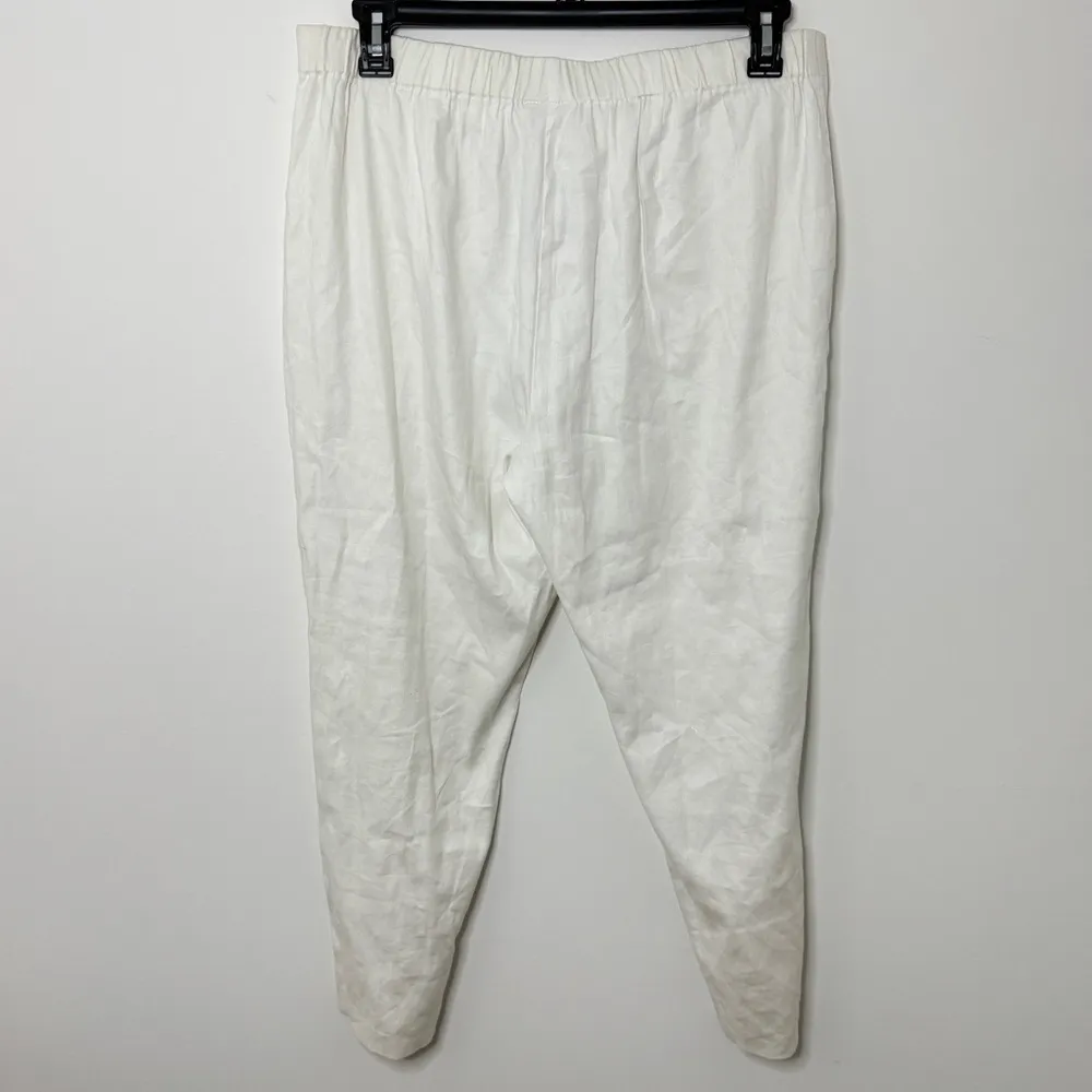 NEW J. Jill Love Linen Cropped Pants Size Large White Lagenlook Beach Summer NWT - Image 5