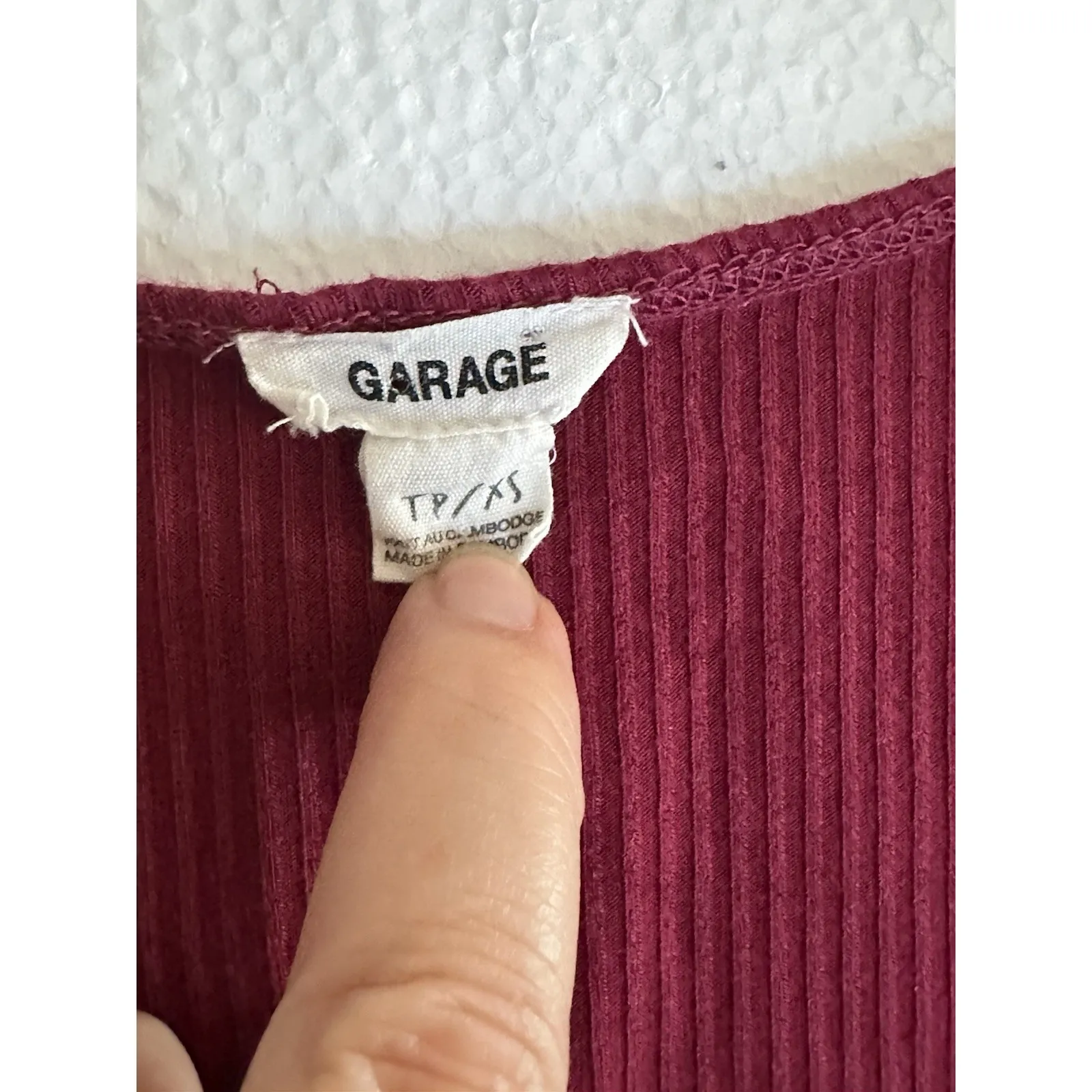 Garage Maroon Red Crop‎ Tie Front Top Ribbed Festival Unique Sexy Club Nightlife - Image 5