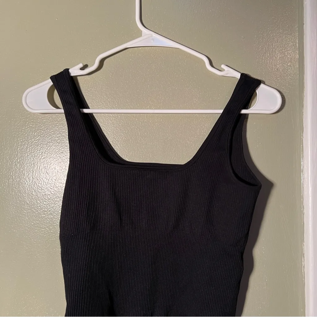 OQQ Ribbed Square Neck Bodysuit Black M Size M - Image 8