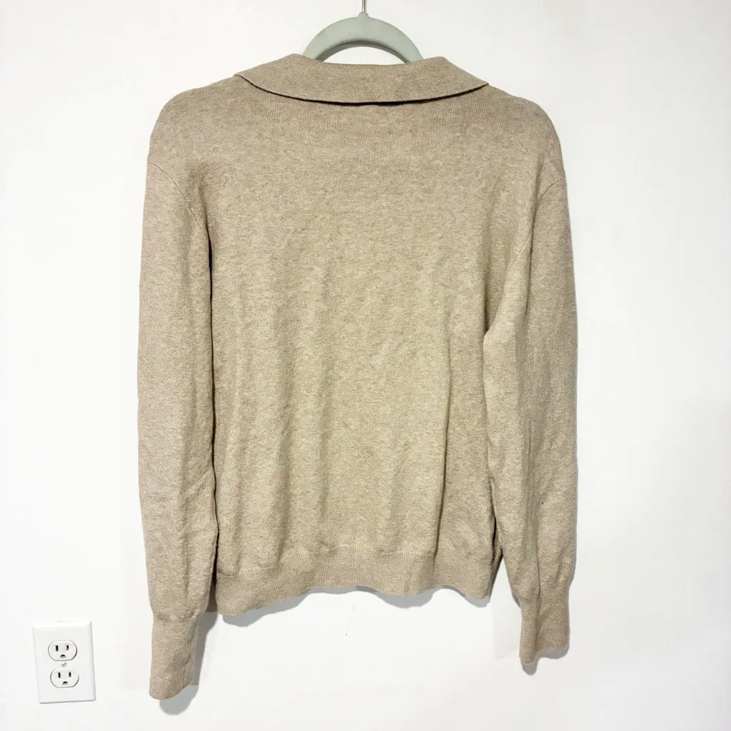 FAHERTY JACKSON SWEATER POLO-OATMEAL HEATHER Size Large - Image 5