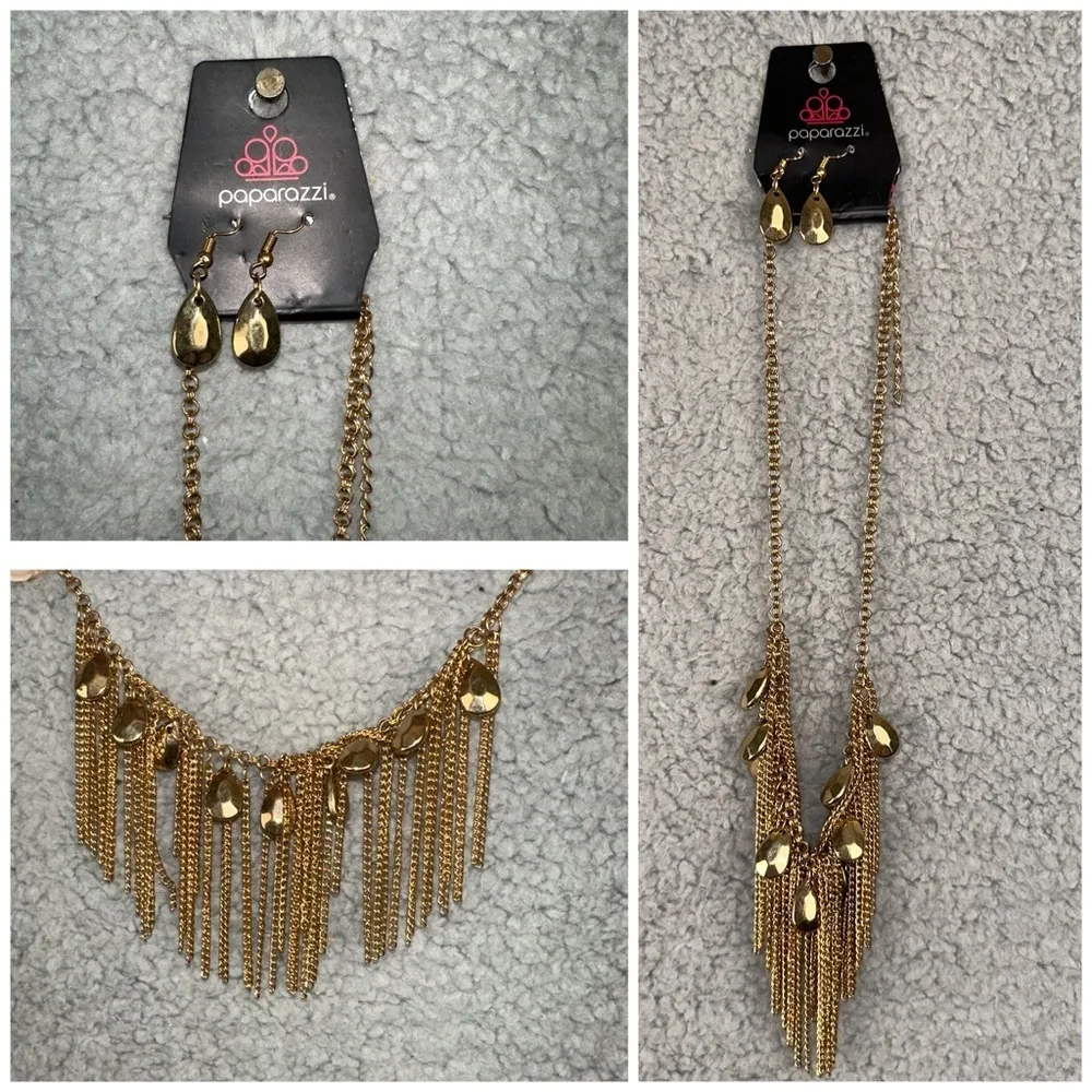 Paparazzi Bragging‎ Rights Collection Brass Necklace Set Formal Boho Bling Y2K - Image 2