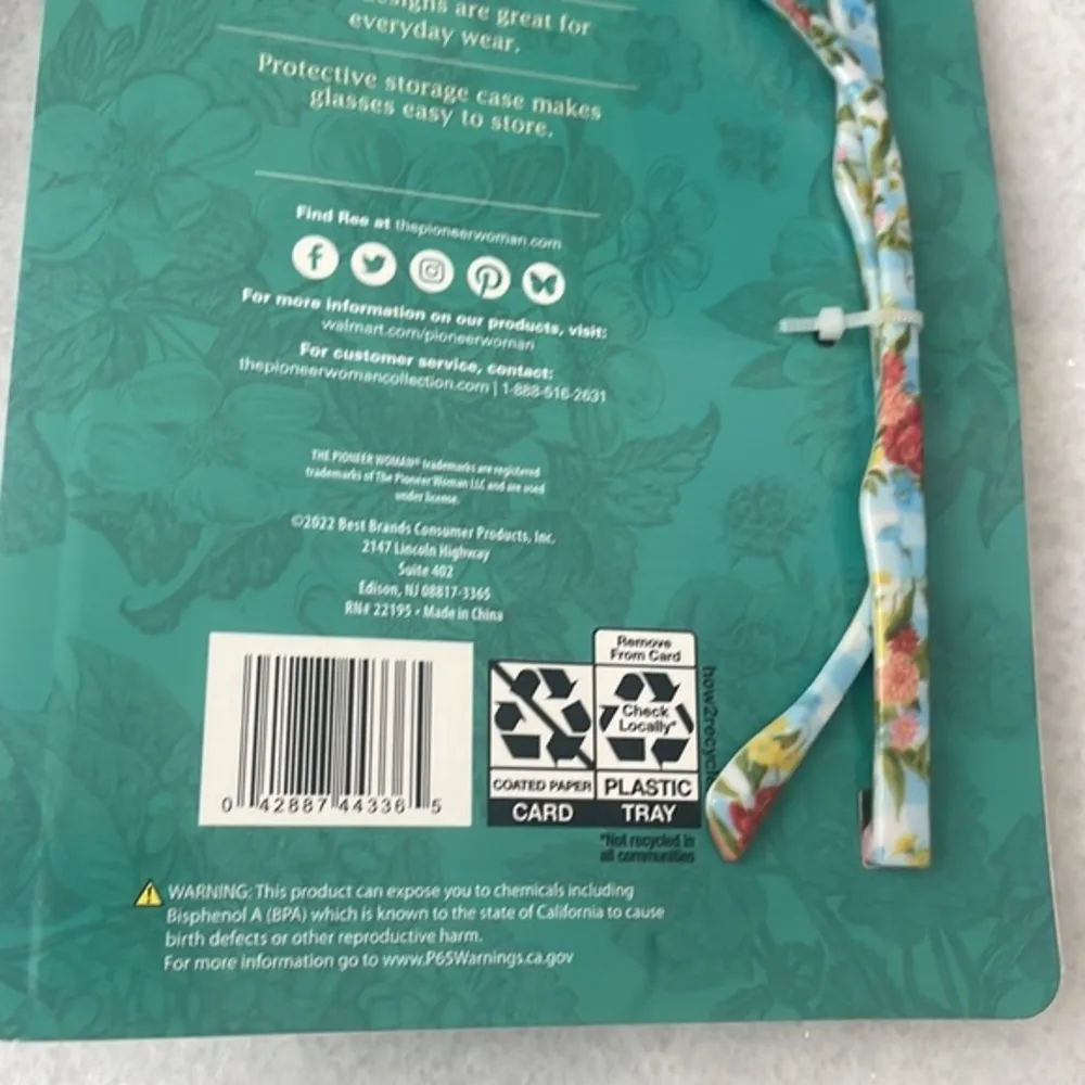 The Pioneer Woman glasses floral blue light screen protection glasses,case NWT - Image 5
