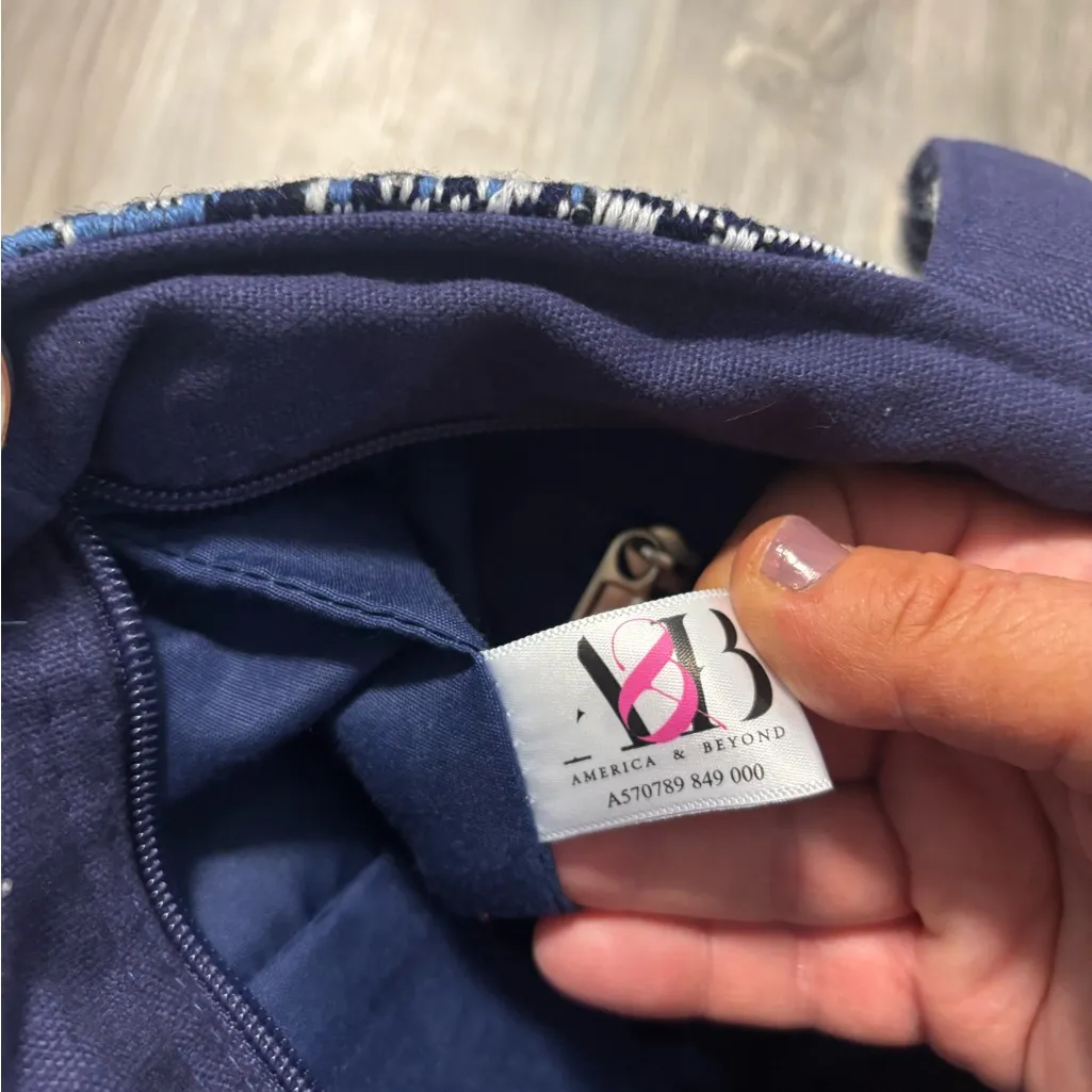 America & Beyond Beaded Multicolor Tote Bag NWT (Missing Strap) Blue - Image 3