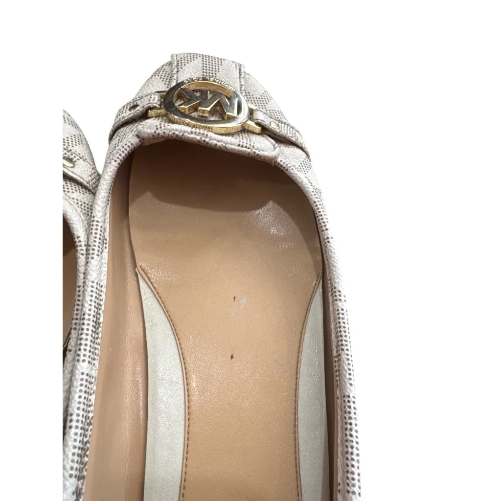 Michael Kors Womens Ballet Flats Slip-On Logo Beige Size 8 SKU 8854 - Image 12