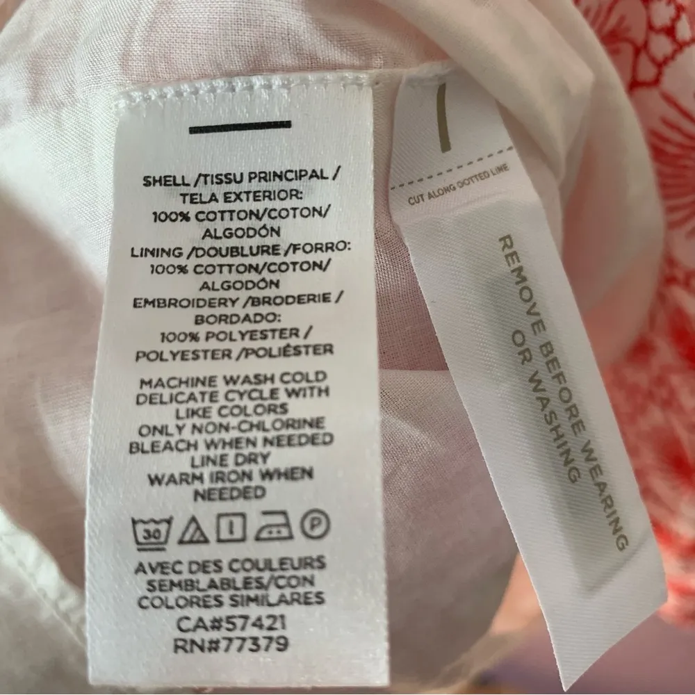 NWT  Eyelet Red and White Shift Dress NO BELT Size XS - Image 15