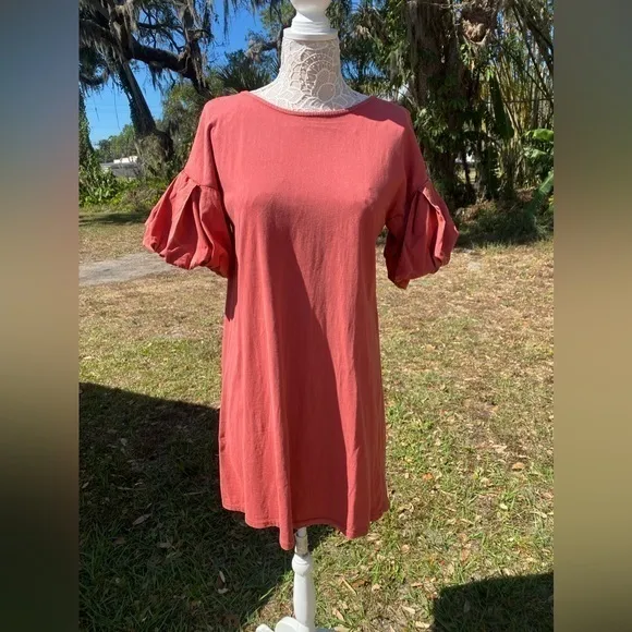 Frye Flutter Sleeve Dress in Rust Size‎ M - Image 3