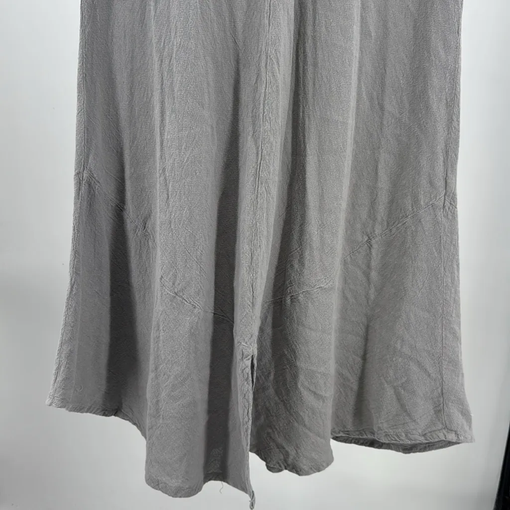 Oh My Gauze! Gray Midi Dress short sleeve cotton XL flowy vacation boho neutral - Image 9