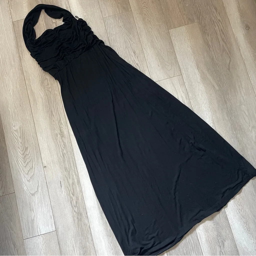 Free People Dress embrace midi womens Black (medium) vacation resortwear party - Image 8