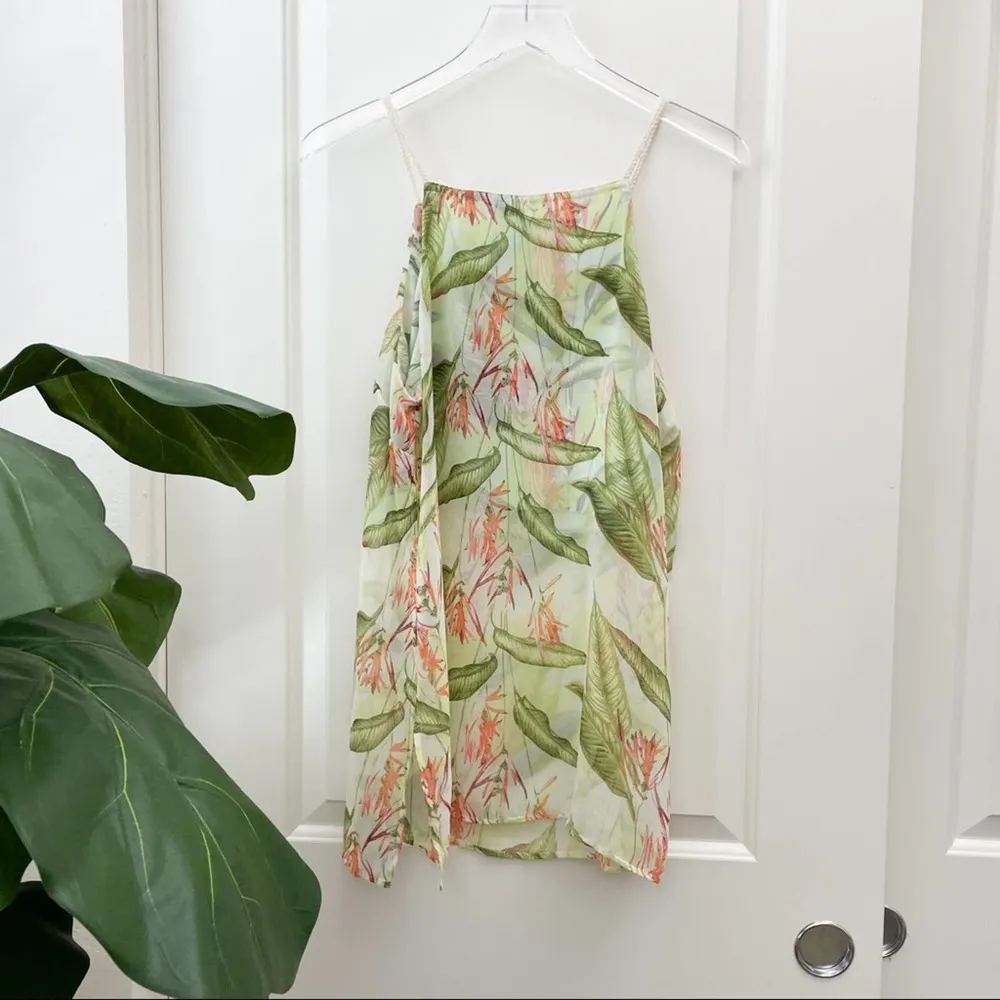 BCBGeneration  Tropical Leaf Top Sheer Cropped - Image 7