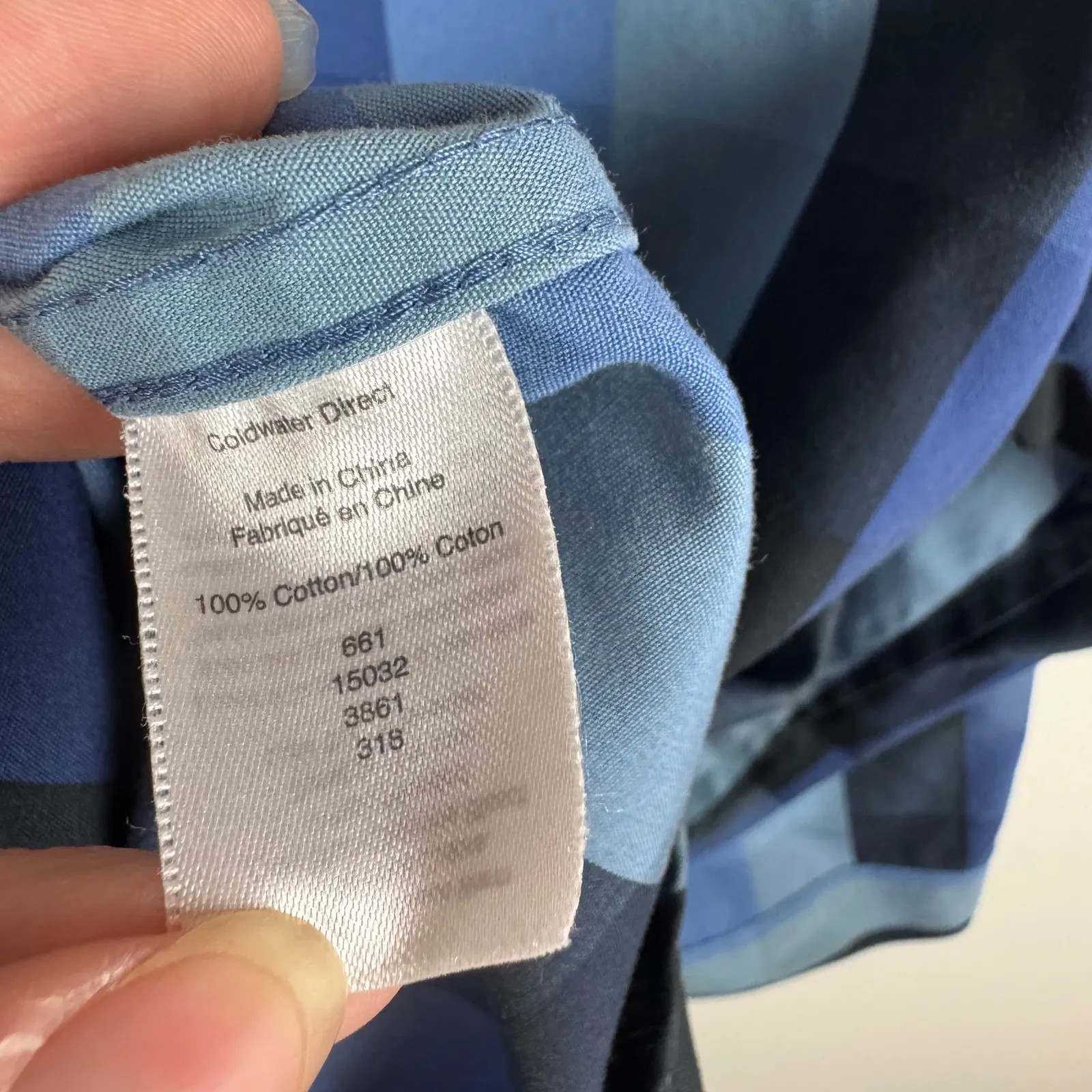 Coldwater Creek Blue Plaid Button Down Shirt Sz 14 Fall 3/4 Sleeve Office Casual - Image 6