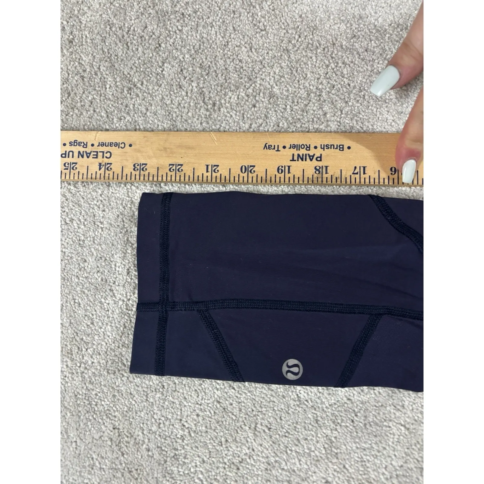 Lululemon Pace‎ Rival Crop 22" Leggings Women's 4 Navy Blue Yoga Athleisure - Image 9