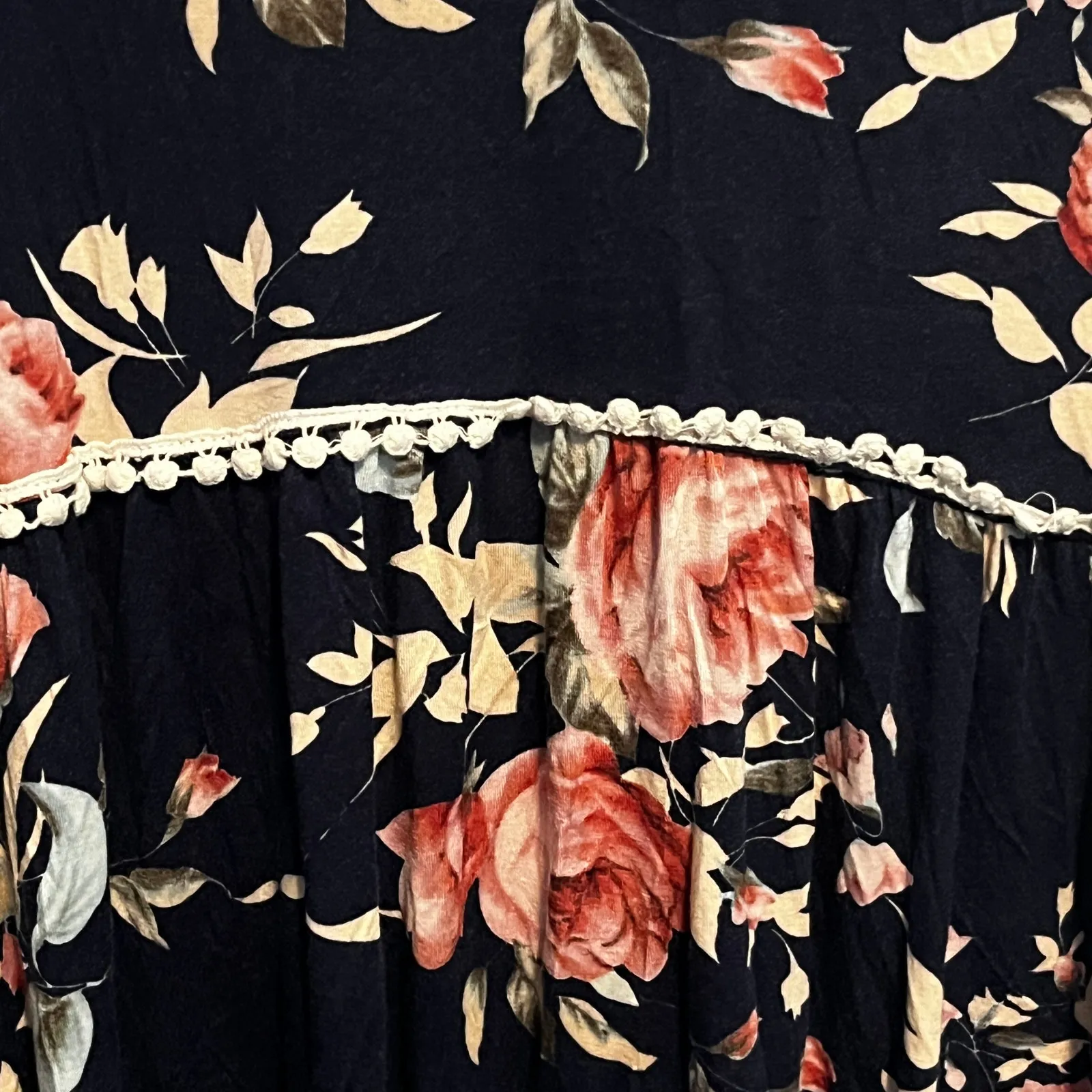 Wanna B Blue Floral Women's Sleeveless Loose Shirt L - Image 3