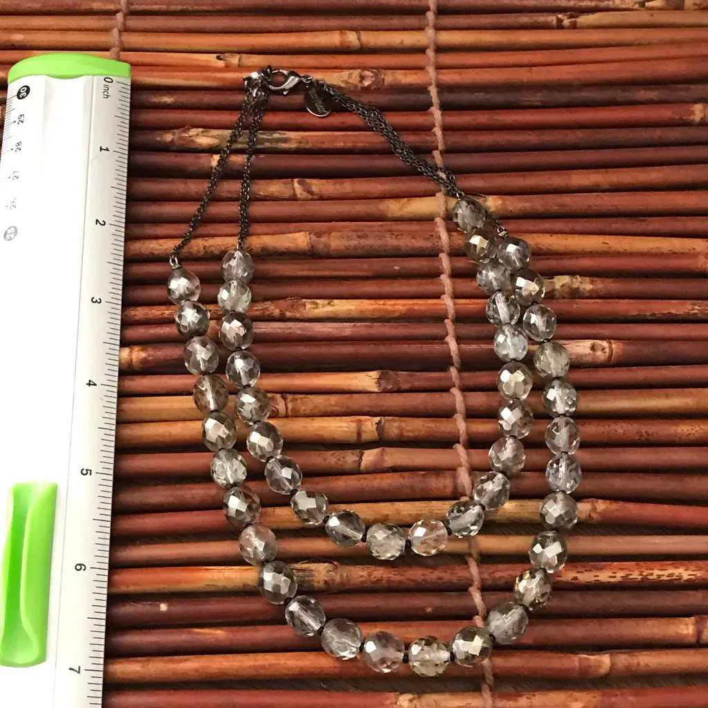 White House Black Market Smoky Glass Bead Necklace - Image 8