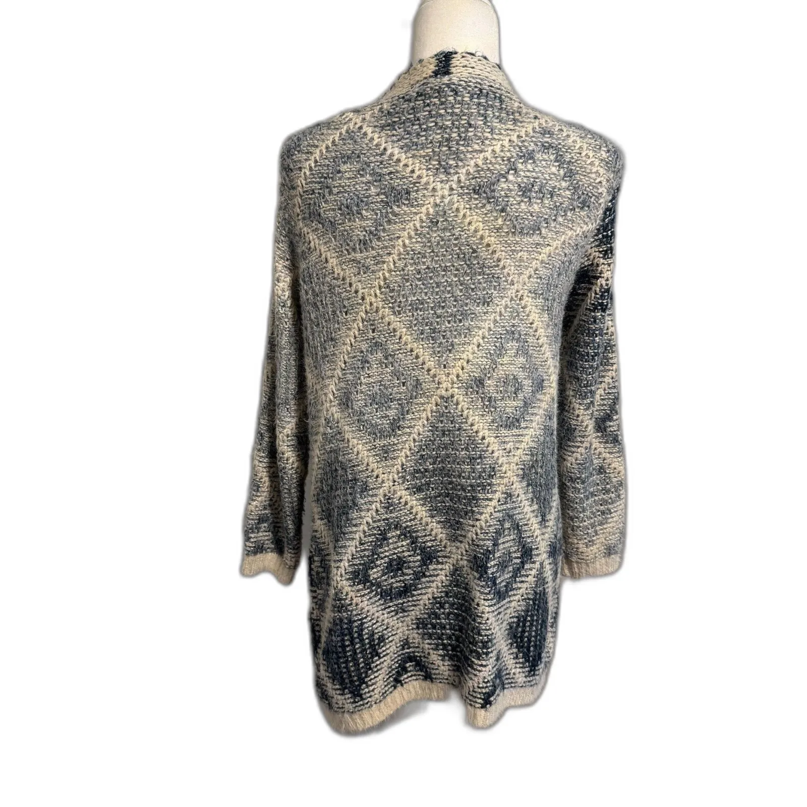 Moth by Anthropologie | Knit Argyle Open Cardigan Oversized Sweater Size Small - Image 4