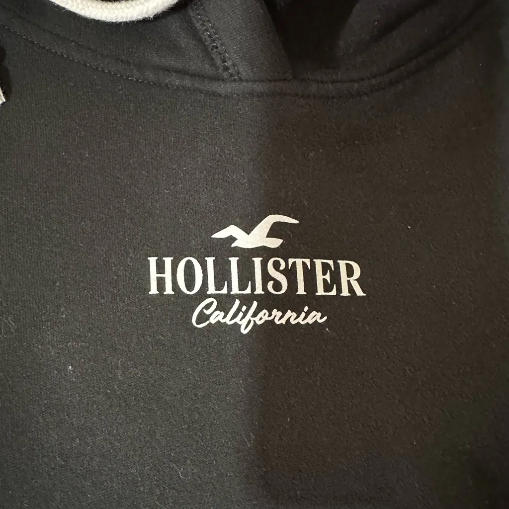 Hollister Black Hoodie with Logo - Image 3