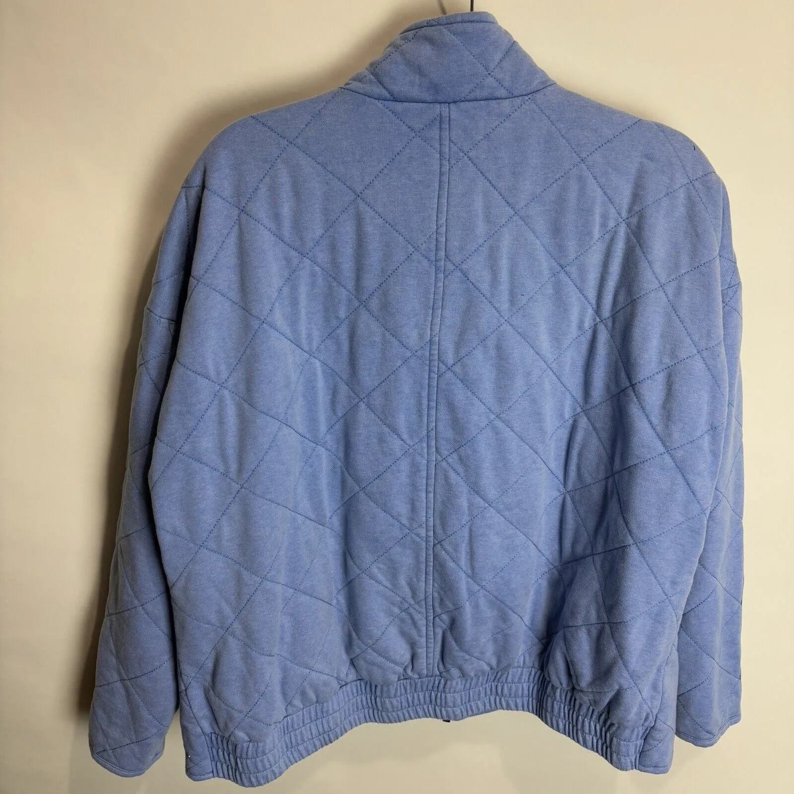 Bagatelle Jacket Women's 1X Chambray Blue Quilted Full Zip Oversized Boxy New - Image 7
