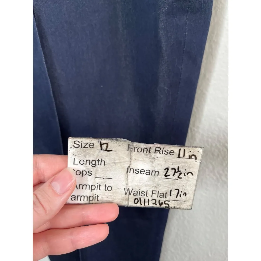 Brooks Brothers Womens loro piana fabric Navy Blue Caroline Fit Pants Size 12 - Image 10