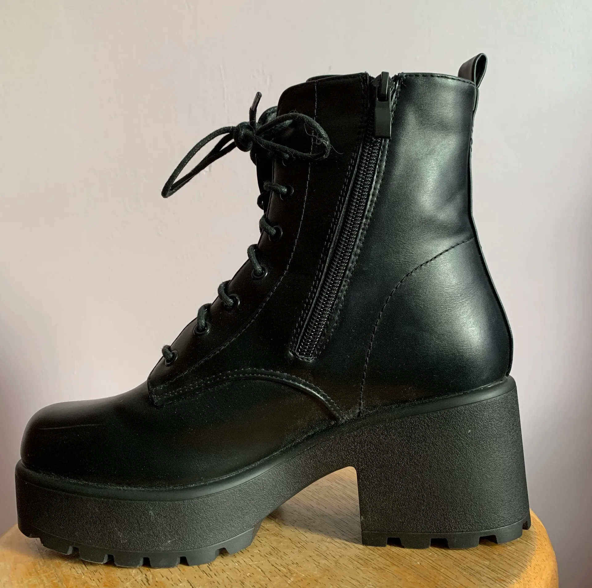 Black Combat Boot Size 8 - Image 2