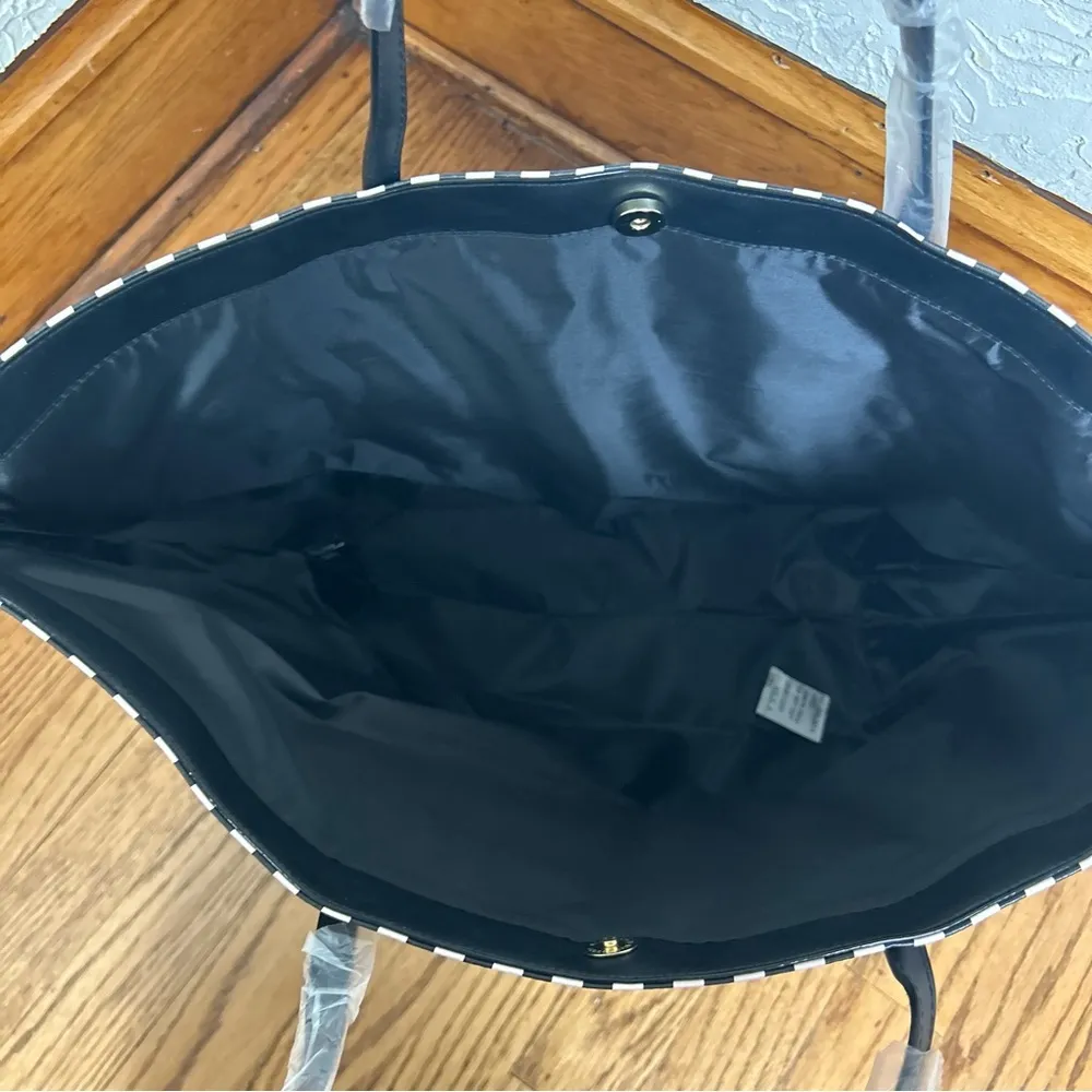 Victoria’s Secret Pink Striped Weekender Faux Leather Tote Bag NWT - Image 8