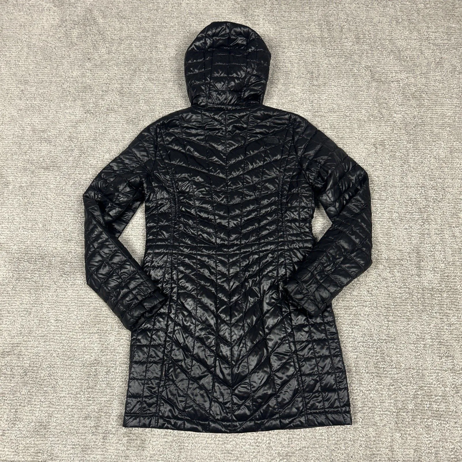 The North Face Coat Womens Small Thermoball Hooded Parka Black Quilted NF00CHX8 - Image 9