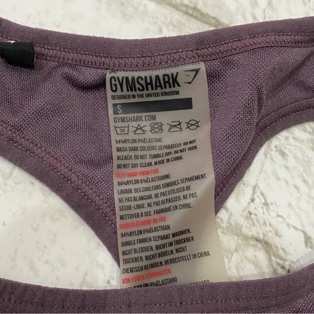 GYMSHARK Purple Wash Energy Seamless Crop Top Size Small - Image 12