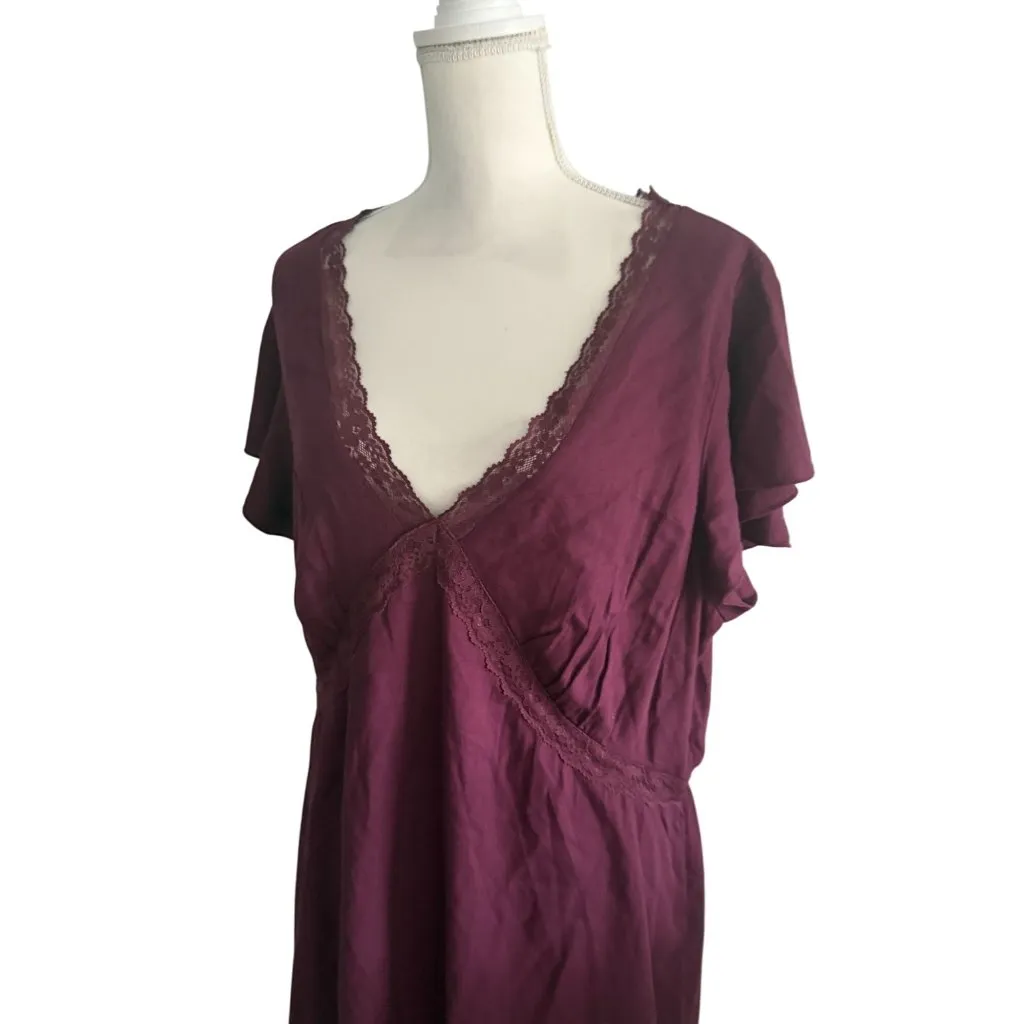 OLD NAVY Deep Purple V Neck Camisole Lace Trim Dress Size XL Tall - Image 6