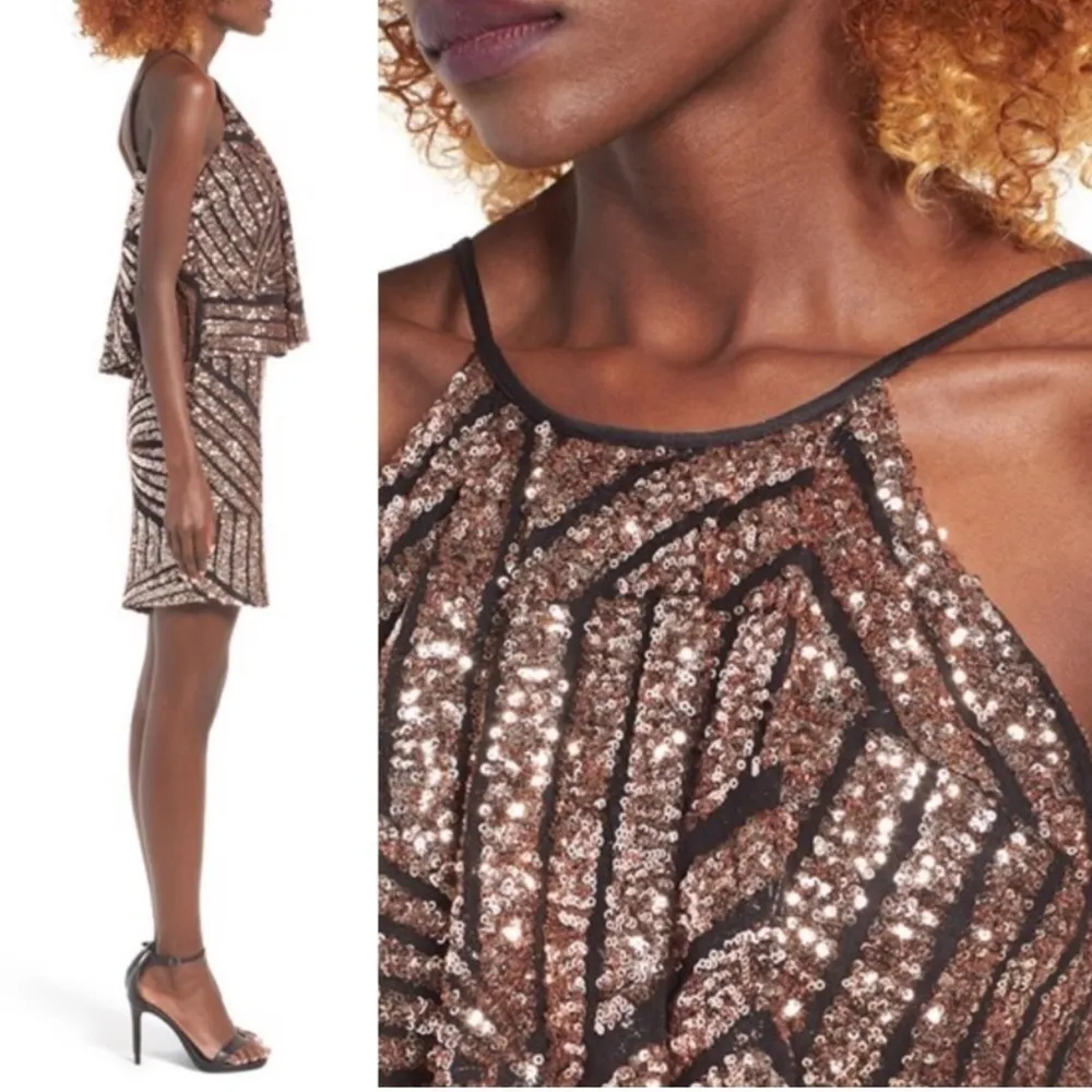 Devlin  Rose Gold Sequin Dress - Image 4