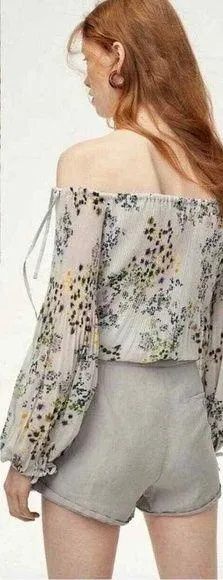 Aritzia Wilfred Light Gray Allegra Shorts Linen Blend Tie Waist Pockets - Size 0 - Image 2