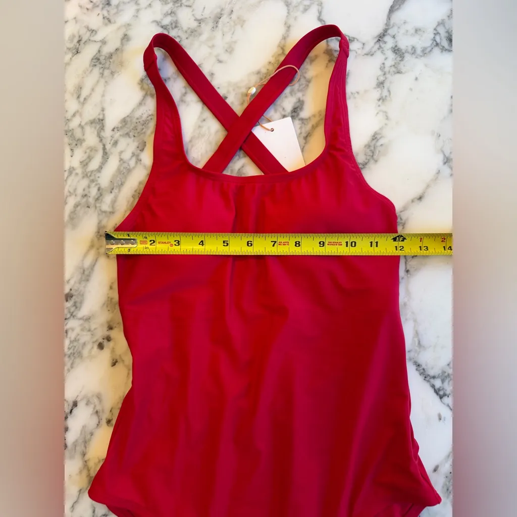 NWT Quince Italian Cross-Back One-Piece Swimsuit – Red, Size S - Image 8