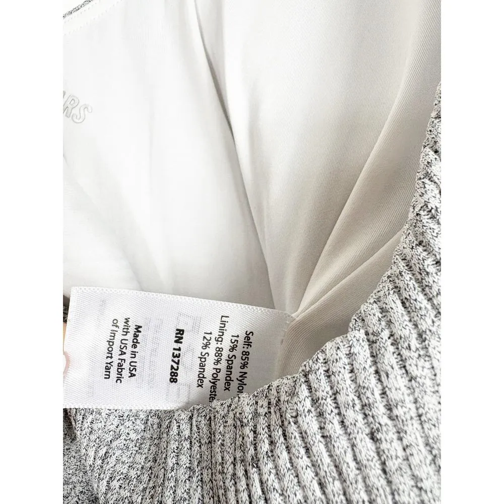 Years Of Ours Johanna Gray Rib Onesie Size Large Athletic Romper Stretch Comfy - Image 6