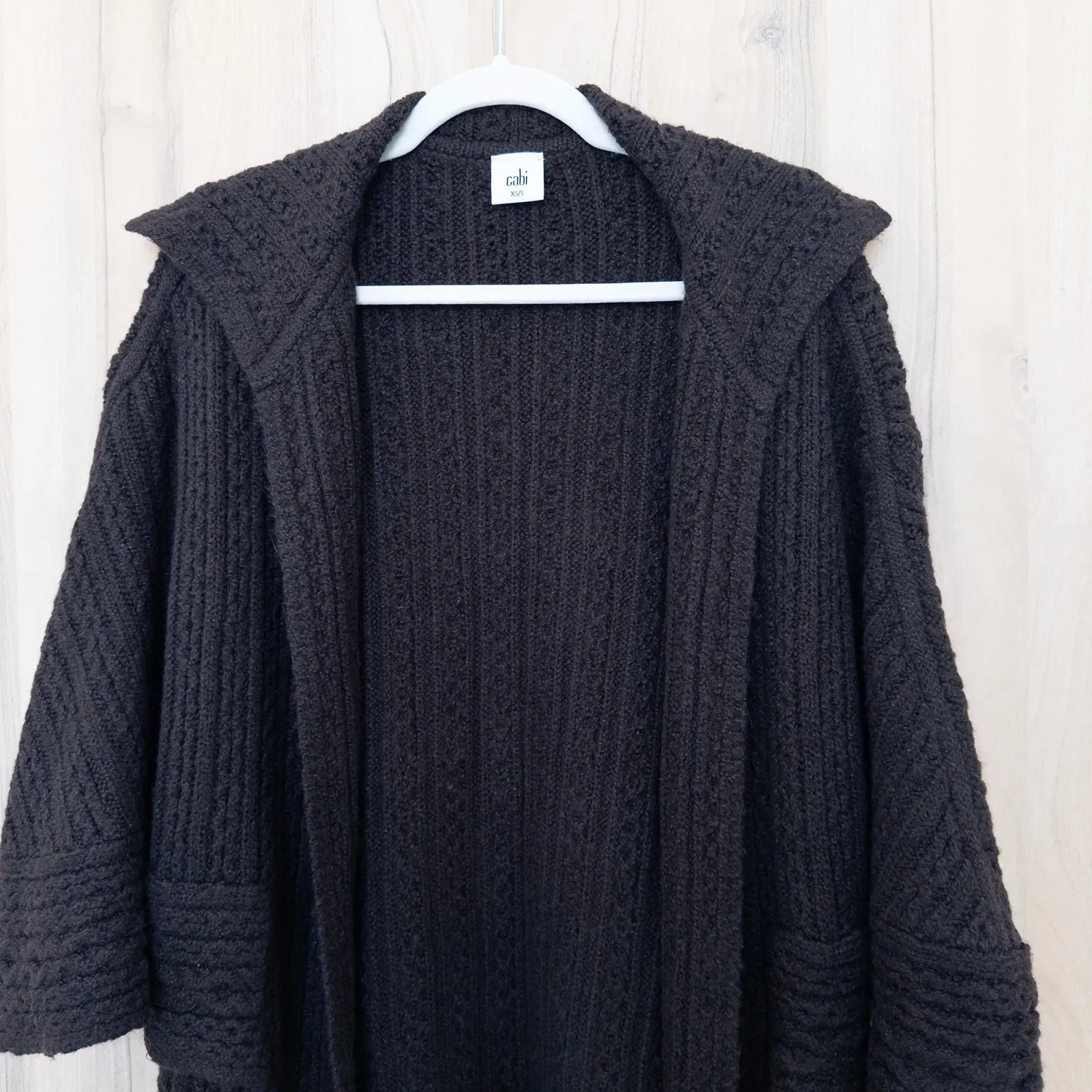 Cabi Womens Chunk Cable Knit Cardigan Size XS/S Brown Cozy Quiet Luxury Capsule - Image 2