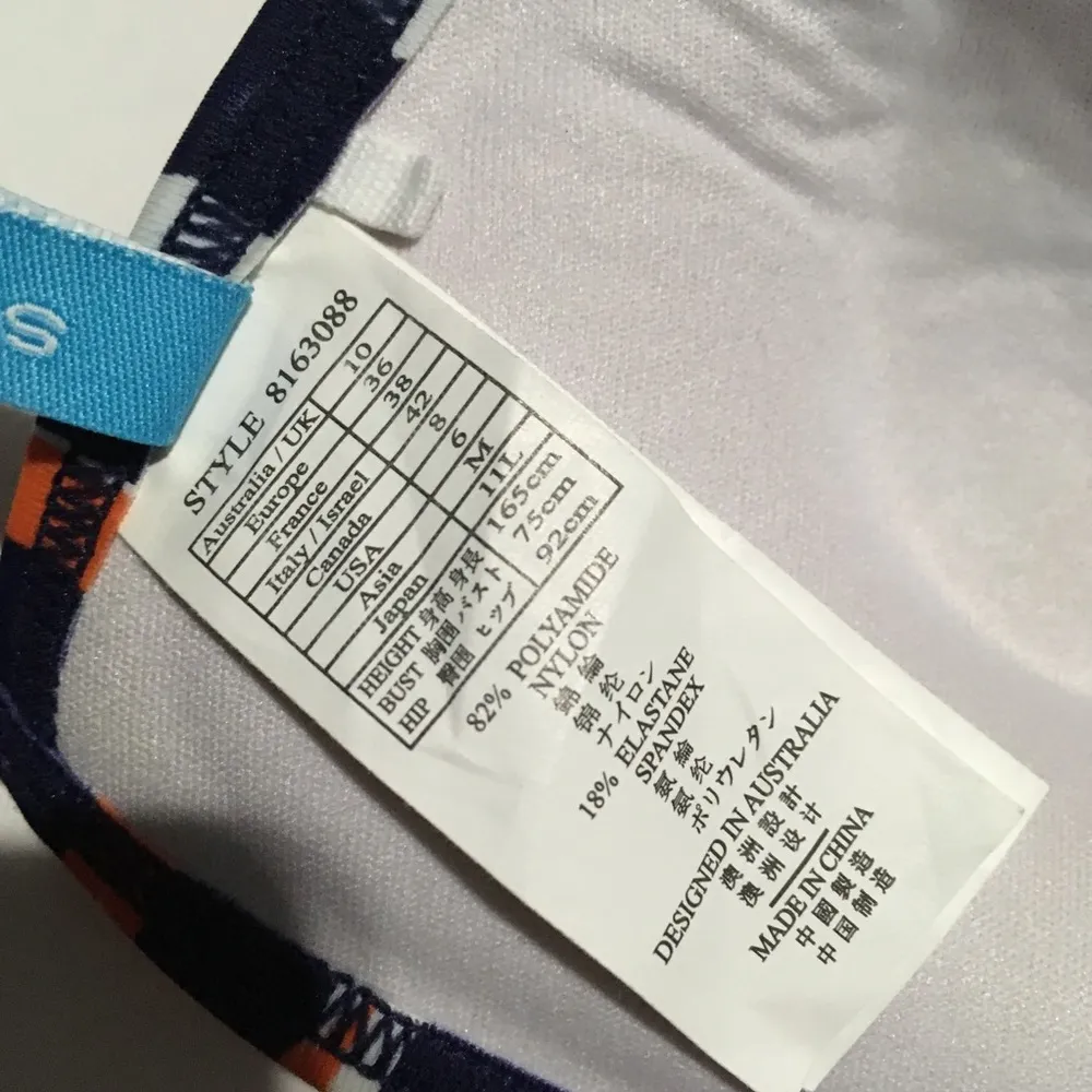 Sunseeker Triangle Push Up Bikini Top Orange Size 6 - Image 8